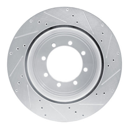 R1 Concepts R1 11-22 Ford F-450 Super Duty Rear Left Drilled & Slotted Silver Brake Rotor