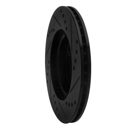 R1 Concepts R1 00-05 Toyota Echo Front Left Drilled & Slotted Black Brake Rotor