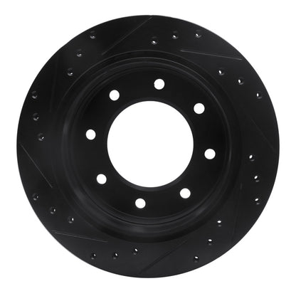 R1 Concepts R1 00-11 Cadillac DTS Rear Right Drilled & Slotted Black Brake Rotor
