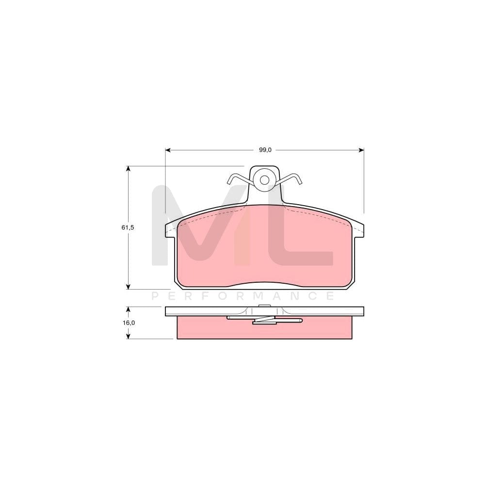 TRW Gdb1165 Brake Pad Set Not Prepared For Wear Indicator, With Brake Caliper Screws, With Accessories