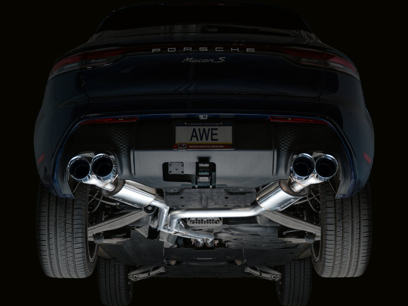AWE Tuning 19-21 Porsche Macan 3.0T/2.9TT Touring Edition Cat-Back Exhaust w/ Chrome Silver Tips