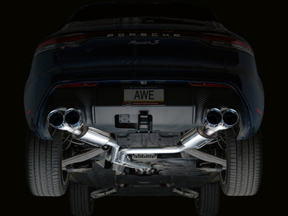AWE Tuning 19-21 Porsche Macan 3.0T/2.9TT Touring Edition Cat-Back Exhaust w/ Chrome Silver Tips