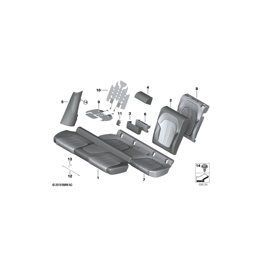 Genuine BMW 52208493688 G06 Cover, Backrest, Right COFFEE (Inc. X6 M50dX, X6 40i & X6 M50iX)