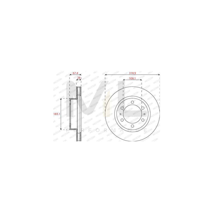 Ferodo DDF2746 Brake Disc Vented  - Pair