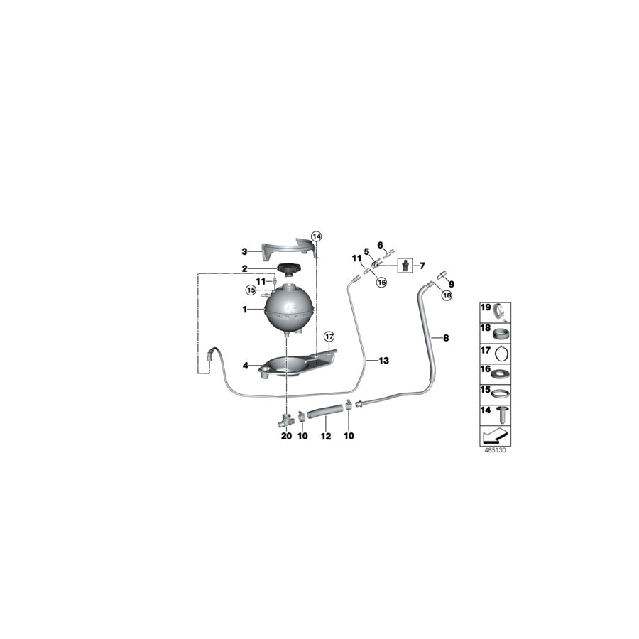 Genuine BMW 17108420395 Vent Pipe EXP. TANK>VALVE (Inc. M6 GT3)