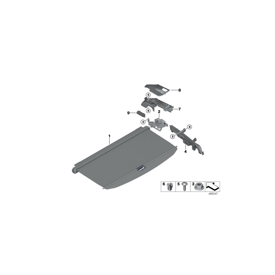 Genuine BMW 51477471986 Roller Cover For Luggage Compartment SCHWARZ (Inc. X3 M, X3 30eX & X3 20i 1.6)