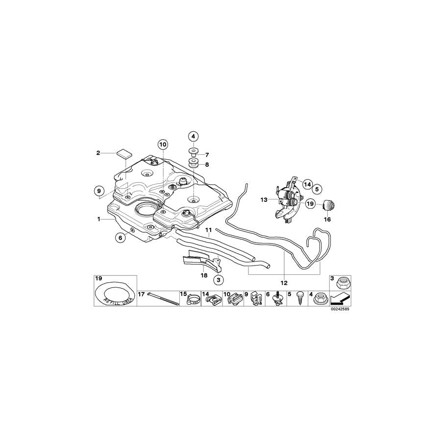 Genuine BMW 16197209827 E70 E71 Lock Pin (Inc. X5 30dX, X6 30dX & 335d)