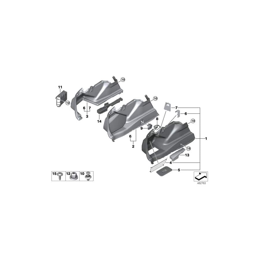 Genuine BMW 51477373577 F90 G30 Covering Left (Inc. 525d, 540dX & 530iX)