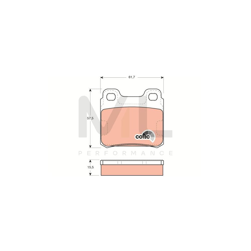 TRW Cotec Gdb952 Brake Pad Set Not Prepared For Wear Indicator