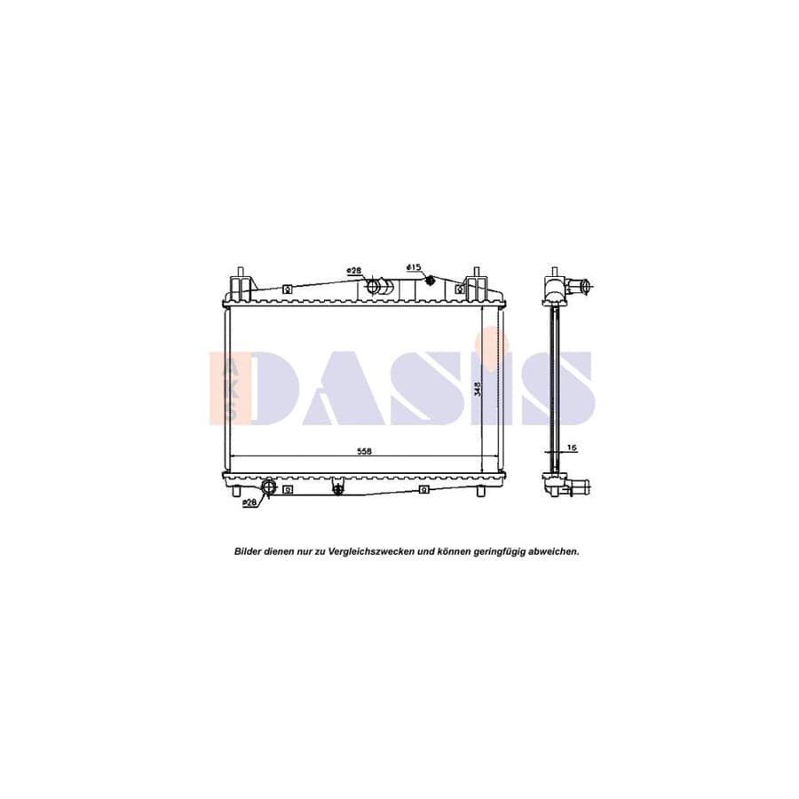 AKS Dasis 110072N Engine Radiator for Mazda 2 Hatchback (De, Dh)