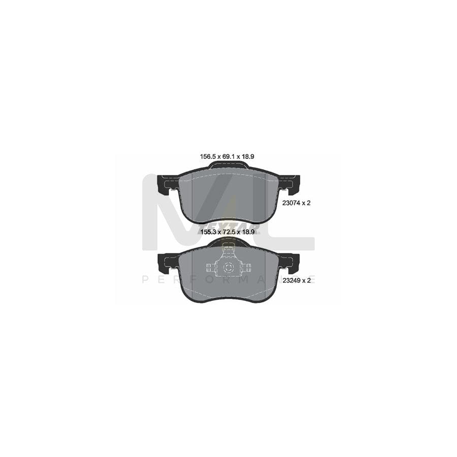 TEXTAR 2307401 Brake pad set not prepared for wear indicator