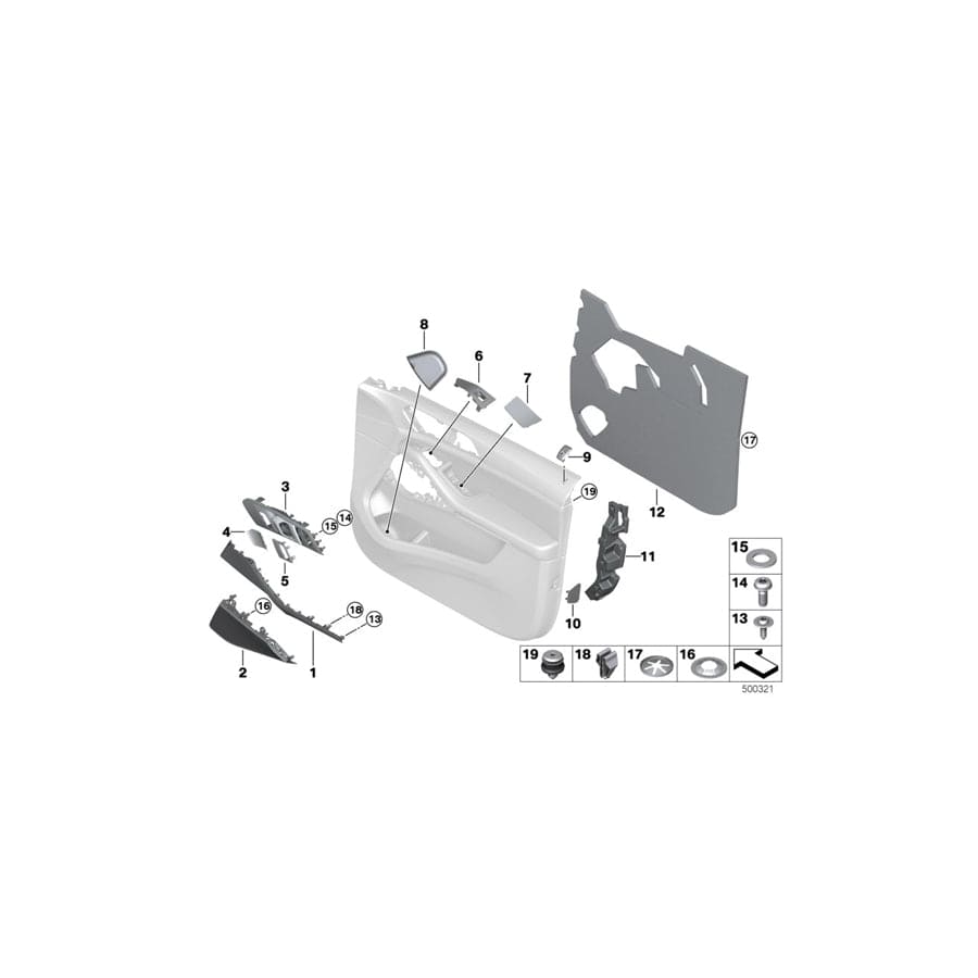 Genuine BMW 51416997655 G05 G07 Cover For Handle Recess, Left TARTUFO (Inc. X7 M50dX, X7 40iX & X5 30dX)