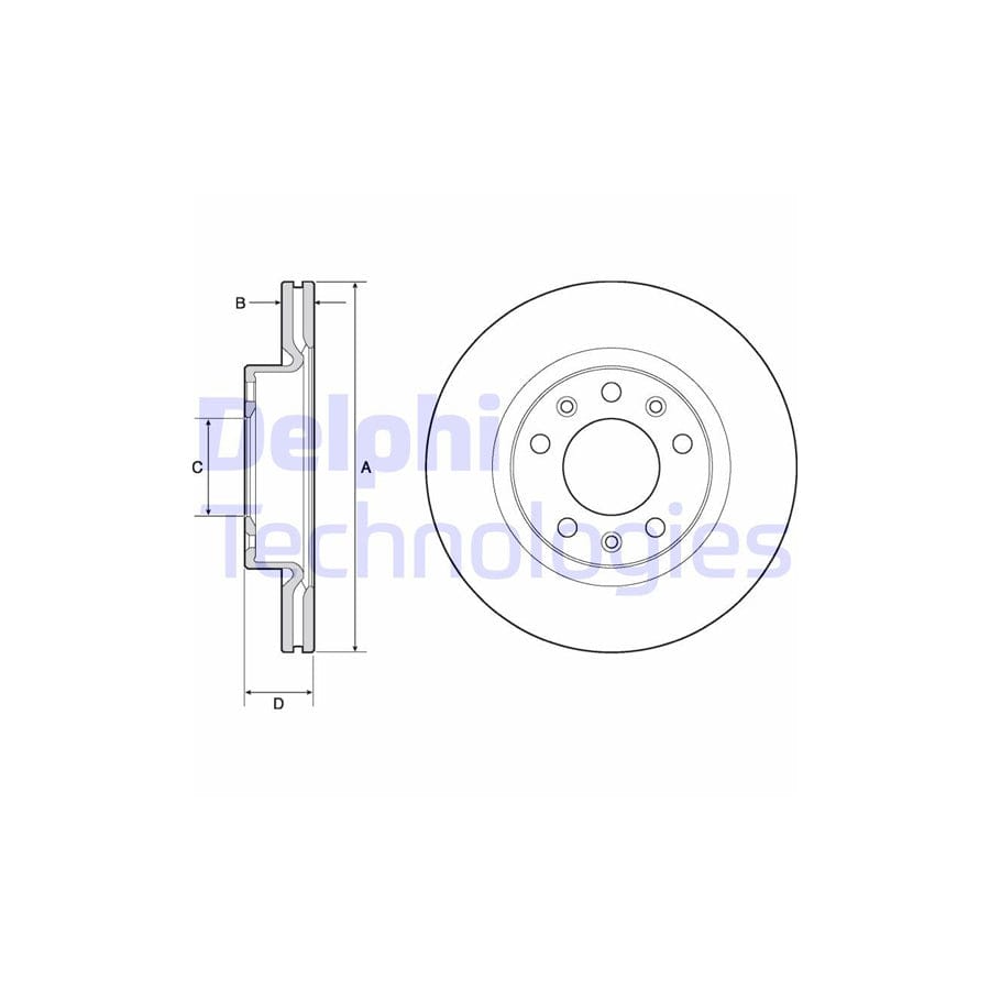 Delphi Bg4700C Brake Disc For Peugeot 308