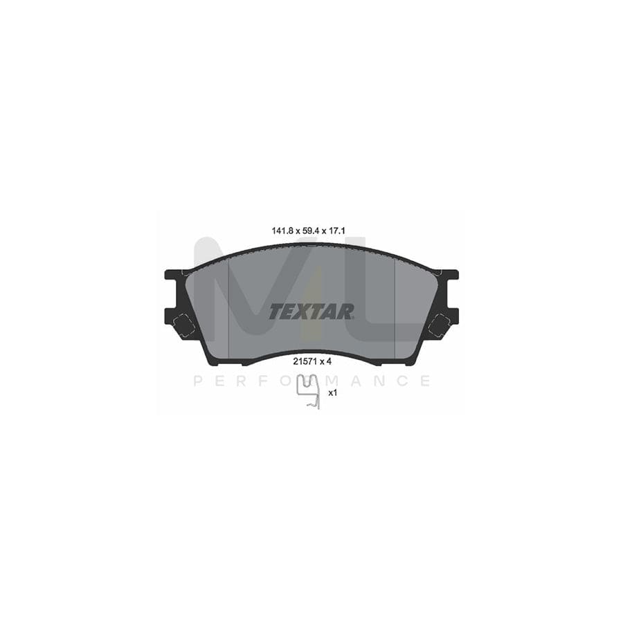 TEXTAR 2157101 Brake pad set for MAZDA Xedos 9 (TA) with acoustic wear warning
