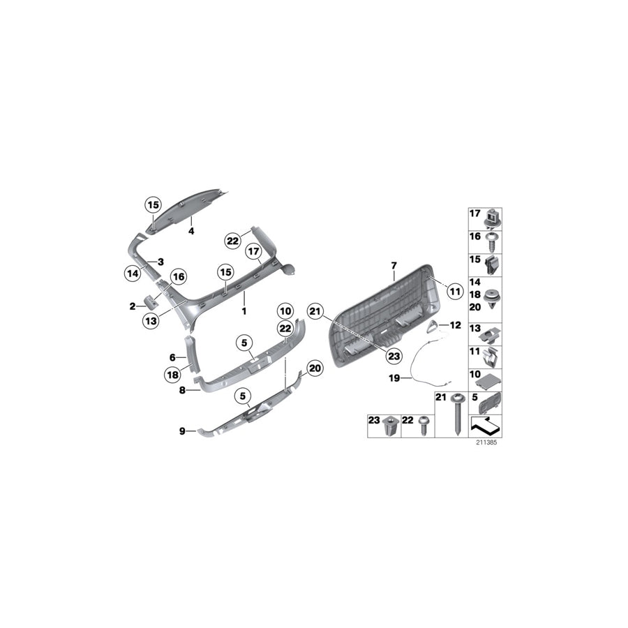 Genuine BMW 51497205814 Loading Sill Protective Cover, Upper SCHWARZ (Inc. 520d, 550i & 535dX)