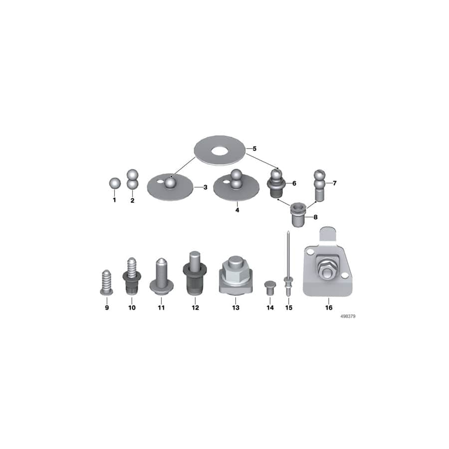 Genuine BMW Mini 07147133779 R56 F21 Rivet Pin Wotj Coarse Thread L=22,5M (Inc. 428i, 318i & Cooper S ALL4)