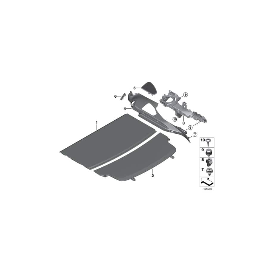 Genuine BMW 51477444566 G32 Parcel Shelf, Front SCHWARZ (Inc. 640iX, 630d & 630iX)