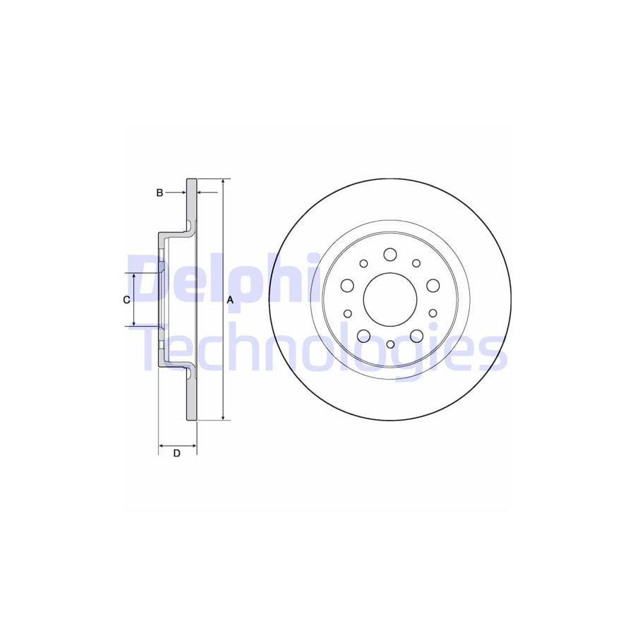 Delphi Bg4690C Brake Disc For Fiat 500L (351, 352)