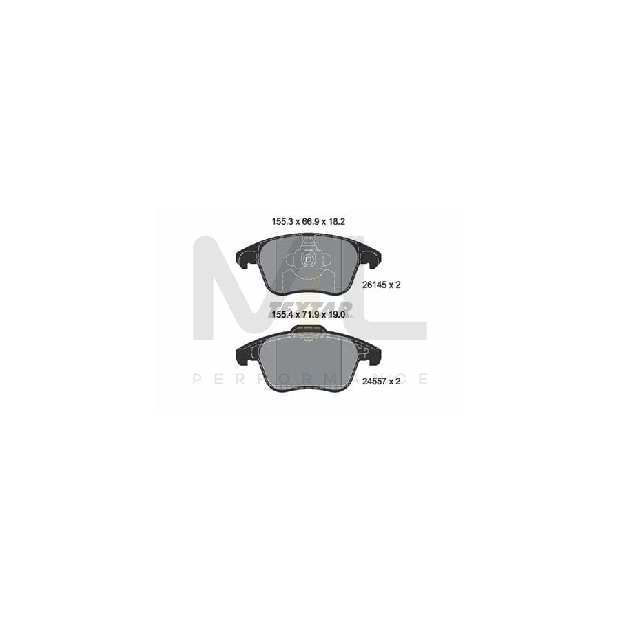 TEXTAR 2614501 Brake pad set incl. wear warning contact