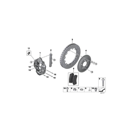 Genuine BMW 34208424050 Seal Kit, Brake Caliper, Rear HIGH TEMP. (Inc. M4 GT4 & M6 GT3)