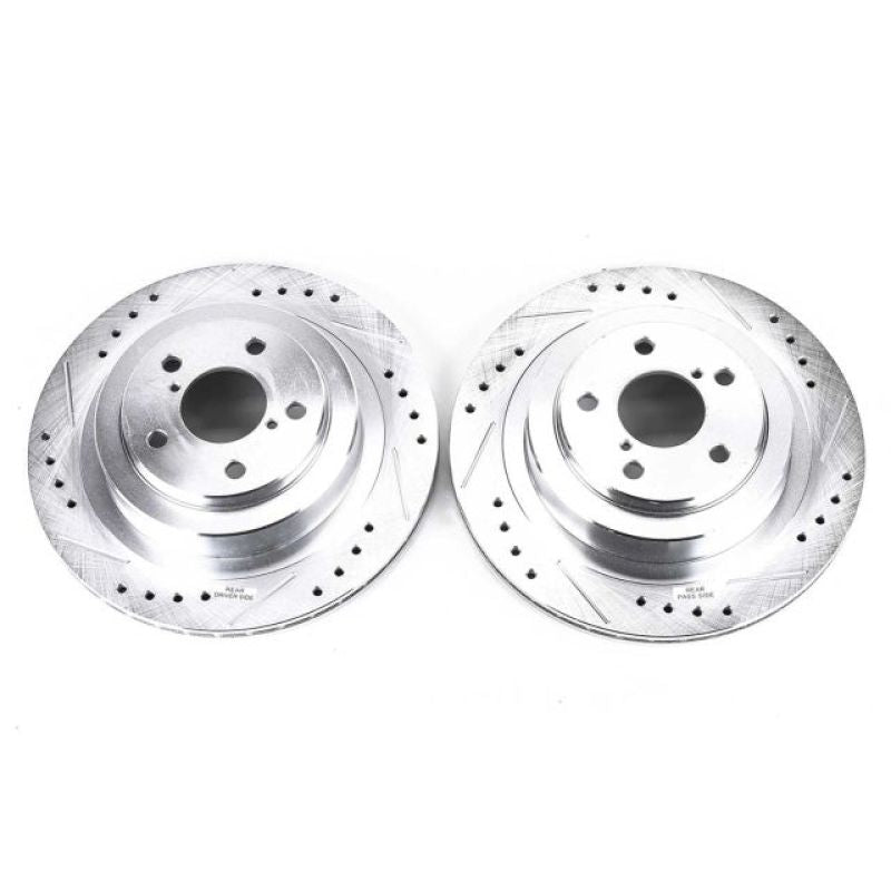 PowerStop Power Stop 06-07 Subaru Impreza Rear Evolution Drilled & Slotted Rotors - Pair
