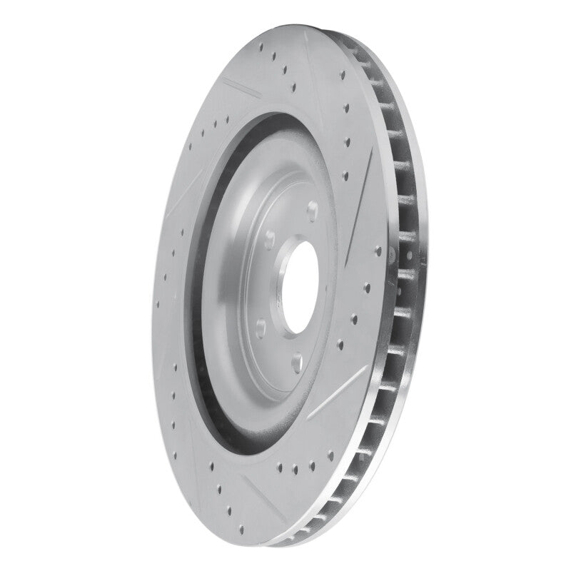 R1 Concepts R1 08-09 Jaguar XKR Right Rear Drilled & Slotted Silver Brake Rotor