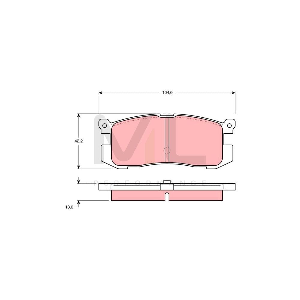 TRW Gdb1025 Brake Pad Set Not Prepared For Wear Indicator