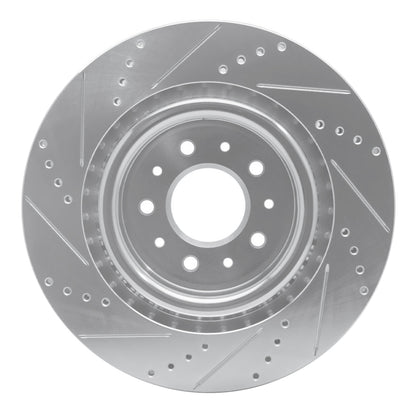 R1 Concepts R1 00-06 Jaguar XJR Front Right Drilled & Slotted Silver Brake Rotor