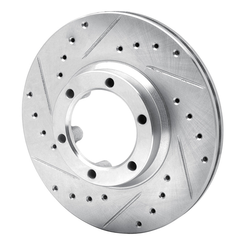R1 Concepts R1 81-87 Dodge Ram 50 Front Left Drilled & Slotted Silver Brake Rotor