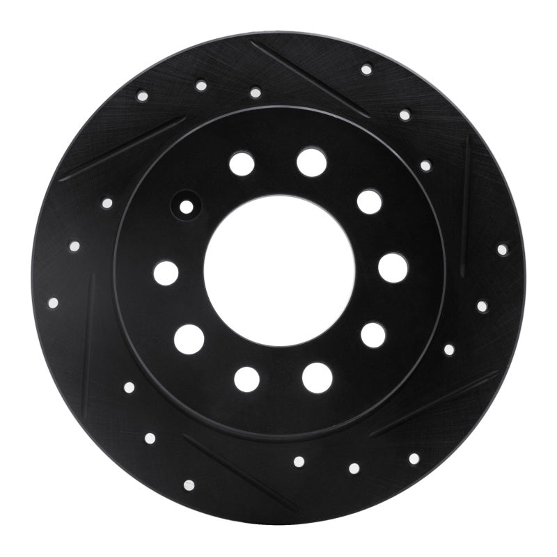 R1 Concepts R1 03-08 Hyundai Tiburon Rear Right Drilled & Slotted Black Brake Rotor