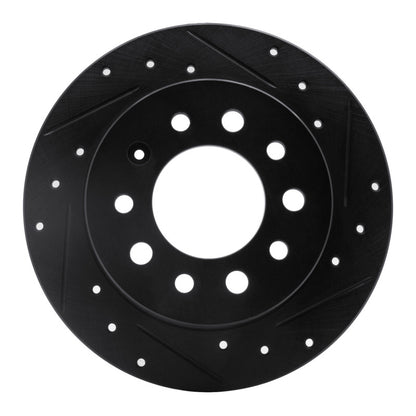 R1 Concepts R1 03-08 Hyundai Tiburon Rear Right Drilled & Slotted Black Brake Rotor