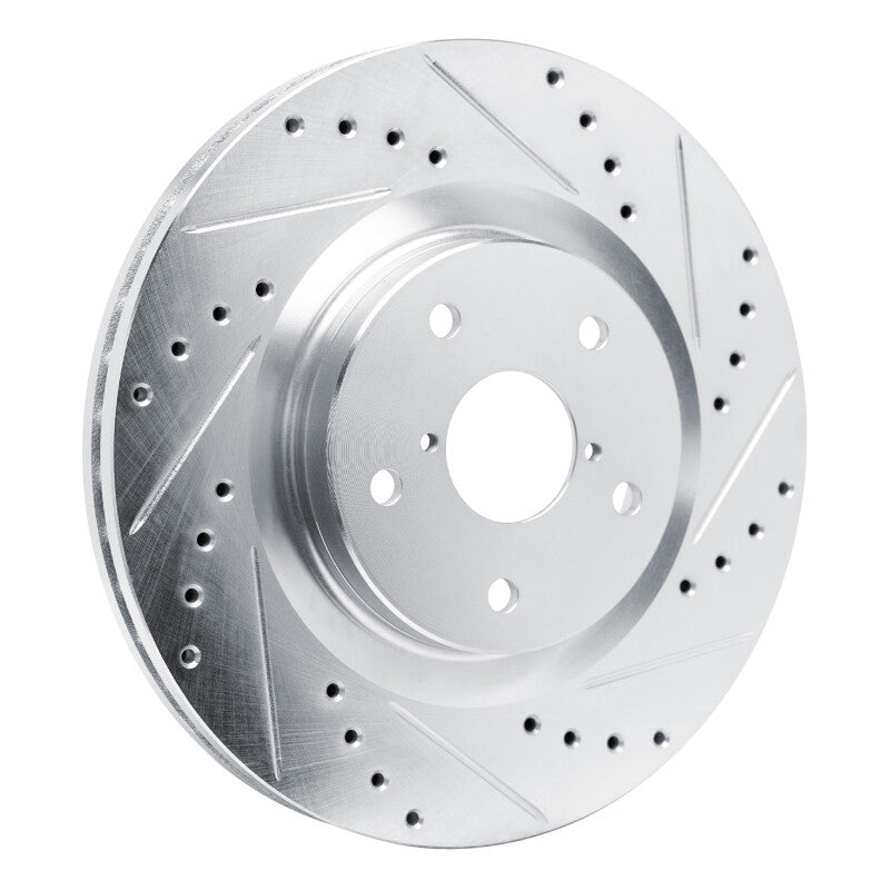 R1 Concepts R1 2020-2025 Subaru Impreza Front Right Drilled & Slotted Silver Brake Rotor