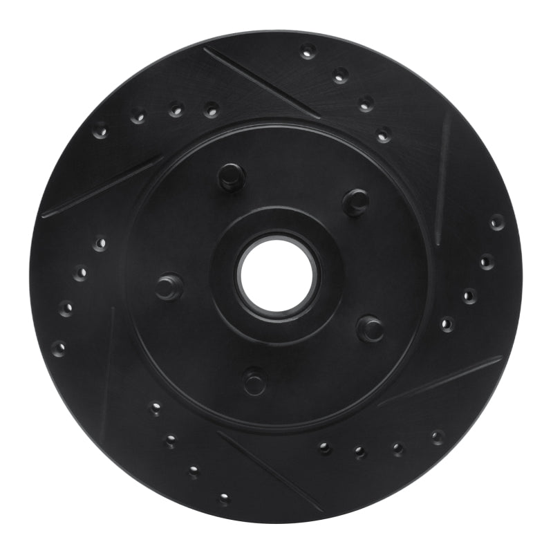 R1 Concepts R1 84-87 Lincoln CONTINENTAL Front Right Drilled & Slotted Black Brake Rotor