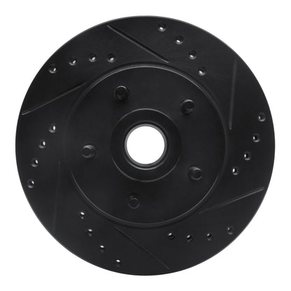 R1 Concepts R1 84-87 Lincoln CONTINENTAL Front Right Drilled & Slotted Black Brake Rotor