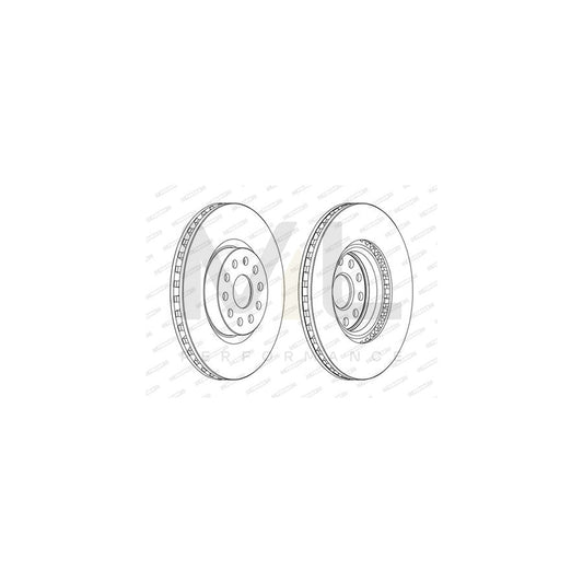 Ferodo Premier DDF1062C Brake Disc Vented, Coated, Without Bolts/Screws  - Pair