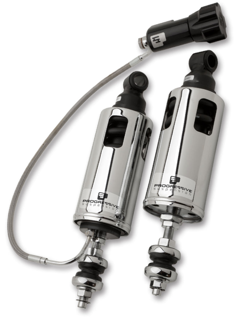 Progressive 00-17 Harley-Davidson Softail 422 Series Shocks w/RAP - Chrome