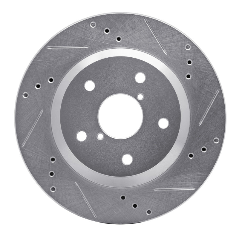 R1 Concepts R1 19-25 Subaru Crosstrek Rear Right Drilled & Slotted Silver Brake Rotor