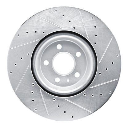 R1 Concepts R1 18-25 Audi S5 Front Left Drilled & Slotted Silver Brake Rotor