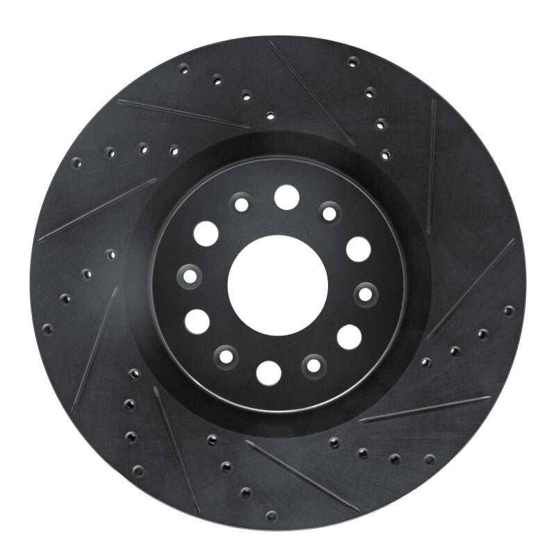R1 Concepts R1 2017-2025 Buick Enclave Front Right Drilled & Slotted Black Brake Rotor