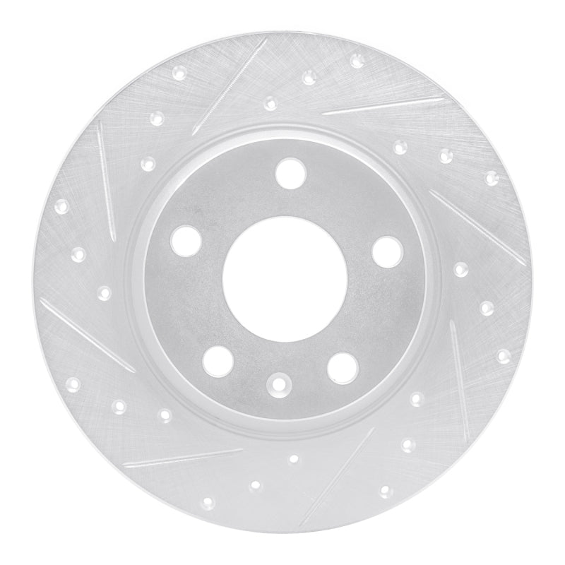 R1 Concepts R1 08-15 Audi TT Rear Left Drilled & Slotted Silver Brake Rotor