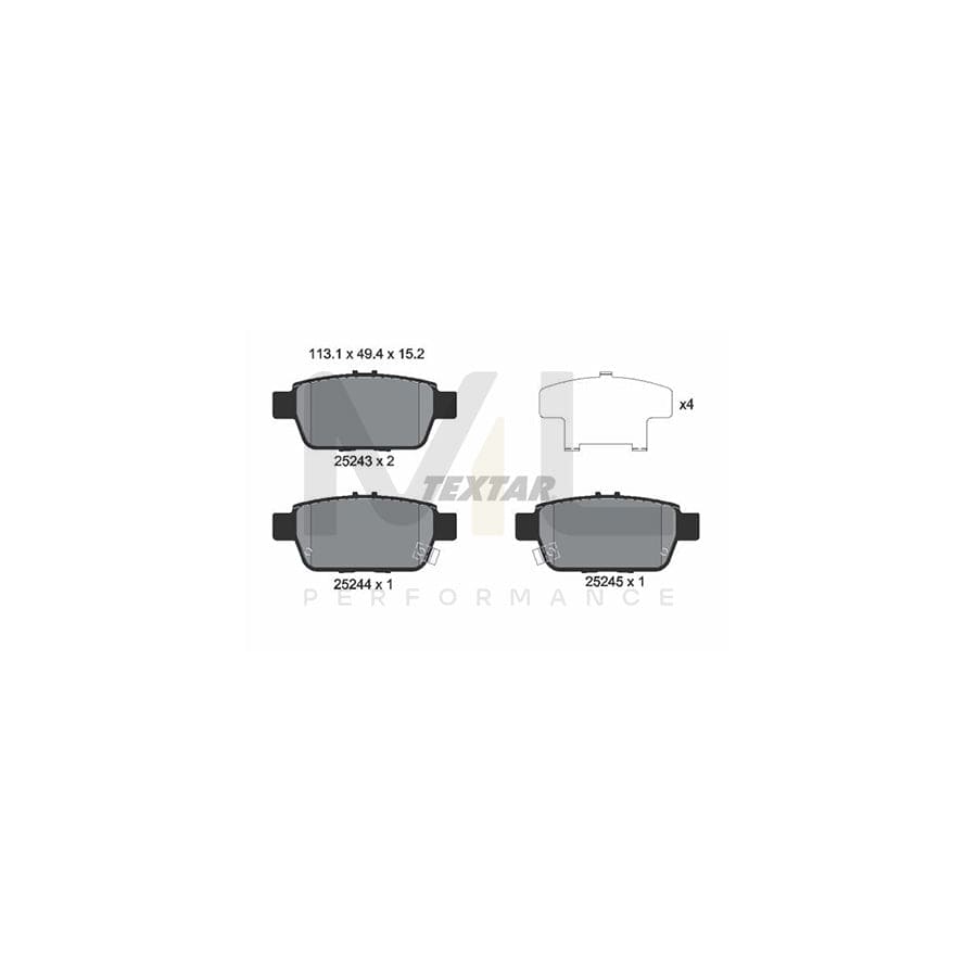 TEXTAR 2524301 Brake pad set for with acoustic wear warning
