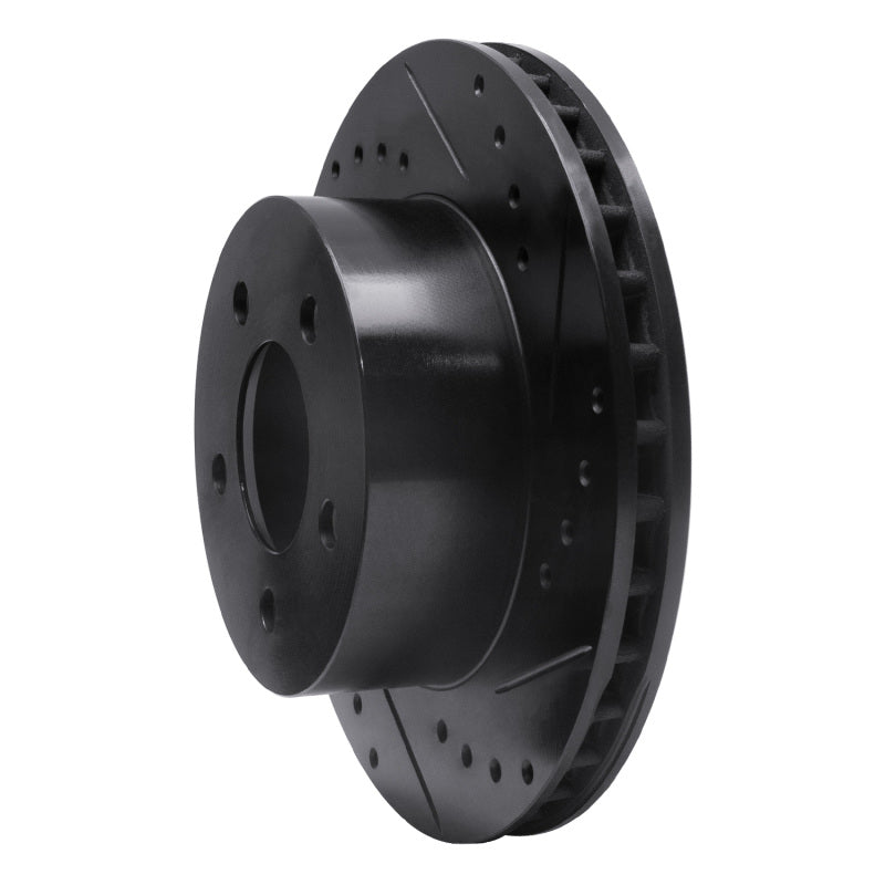 R1 Concepts R1 91-94 Ford Crown Victoria Front Right Drilled & Slotted Black Brake Rotor