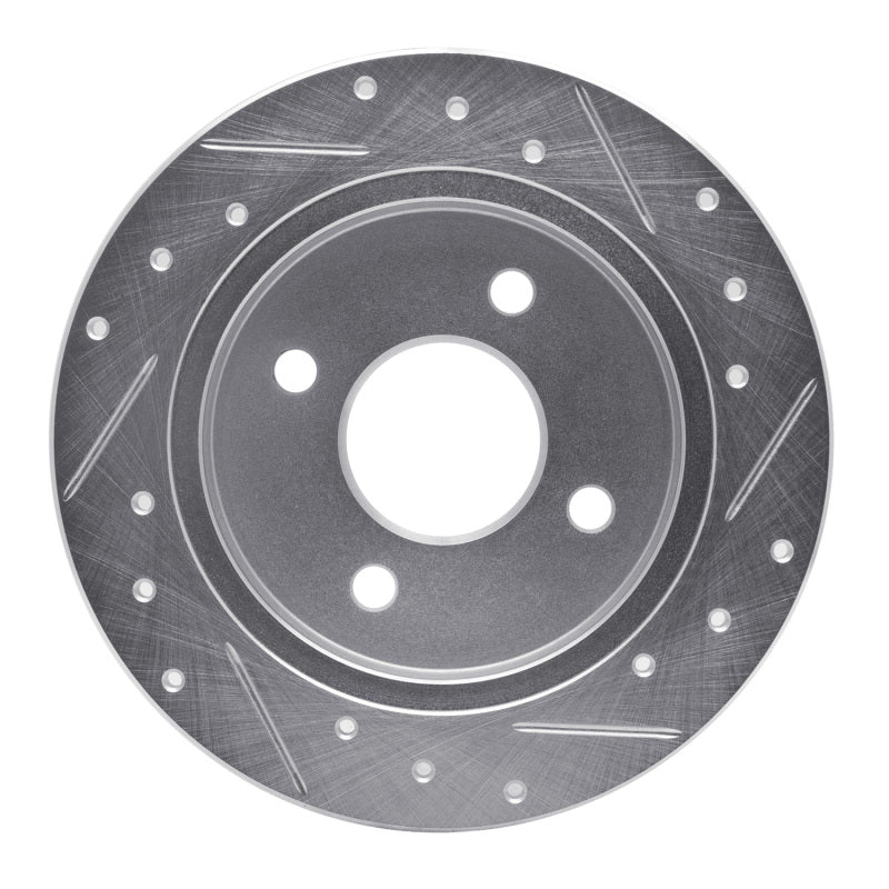 R1 Concepts R1 01-19 Ford Focus Rear Left Drilled & Slotted Silver Brake Rotor