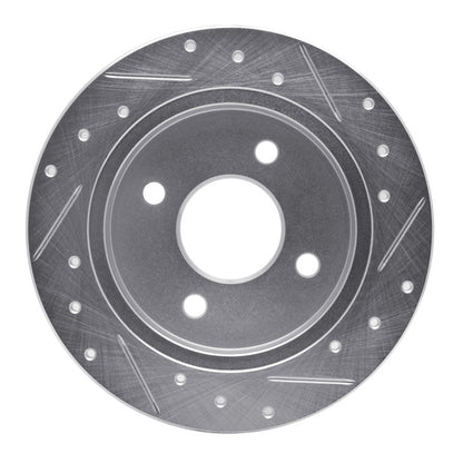 R1 Concepts R1 01-19 Ford Focus Rear Left Drilled & Slotted Silver Brake Rotor