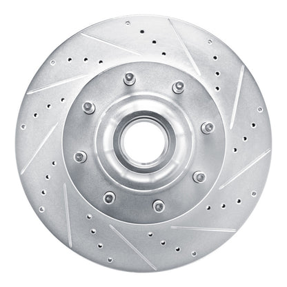 R1 Concepts R1 08-25 Ford E-350 Super Duty Front Right Drilled & Slotted Silver Brake Rotor