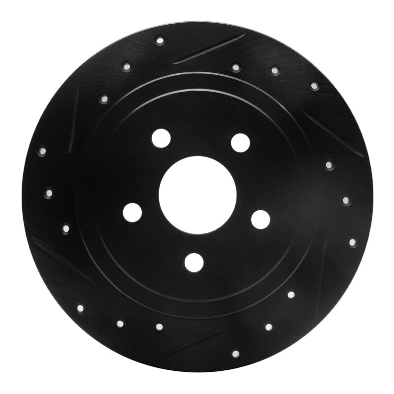 R1 Concepts R1 88-95 Chrysler New Yorker Rear Left Drilled & Slotted Black Brake Rotor
