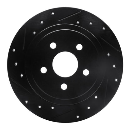 R1 Concepts R1 88-95 Chrysler New Yorker Rear Left Drilled & Slotted Black Brake Rotor