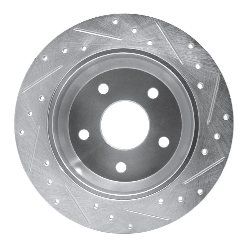 R1 Concepts R1 99-04 Jeep Grand Cherokee Rear Left Drilled & Slotted Silver Brake Rotor