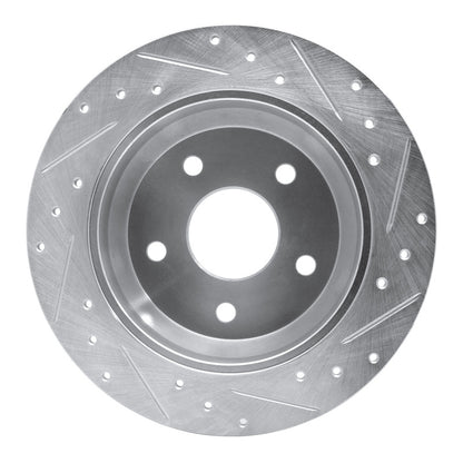 R1 Concepts R1 99-04 Jeep Grand Cherokee Rear Left Drilled & Slotted Silver Brake Rotor