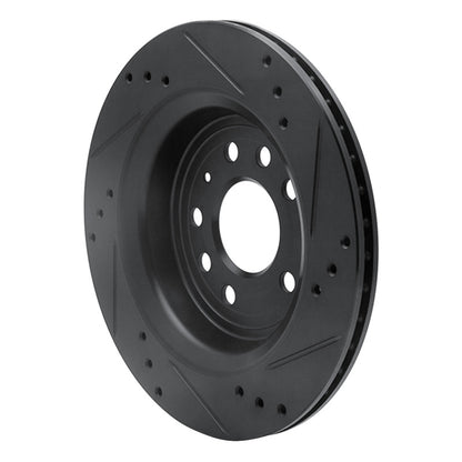 R1 Concepts R1 03-11 Cadillac BLS (Mexico) Rear Left Drilled & Slotted Black Brake Rotor